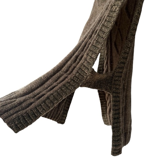 Unique Open Side Pullover Cableknit Sweater Vest, Brown, Medium Large - Picture 12 of 14
